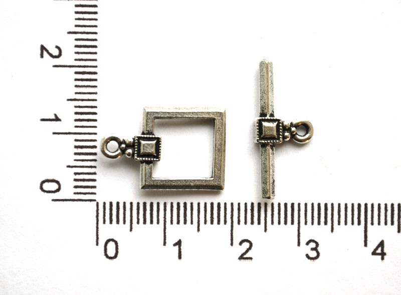 Тоггл квадратный серебистый Tierra Cast