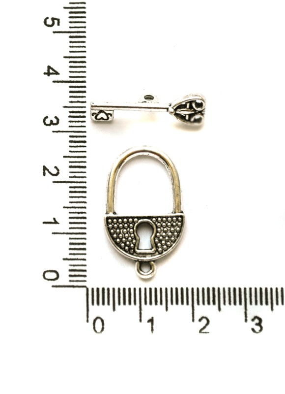 Тоггл "Замочек" серебристый