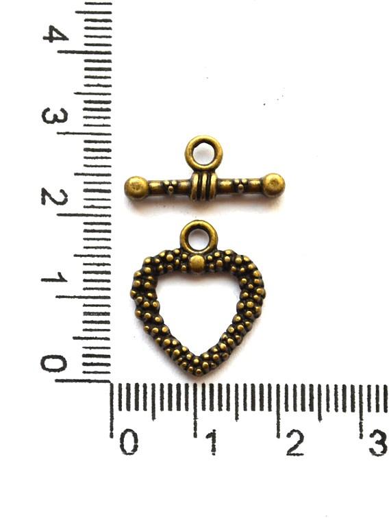 Тоггл "Сердечко" бронзовый