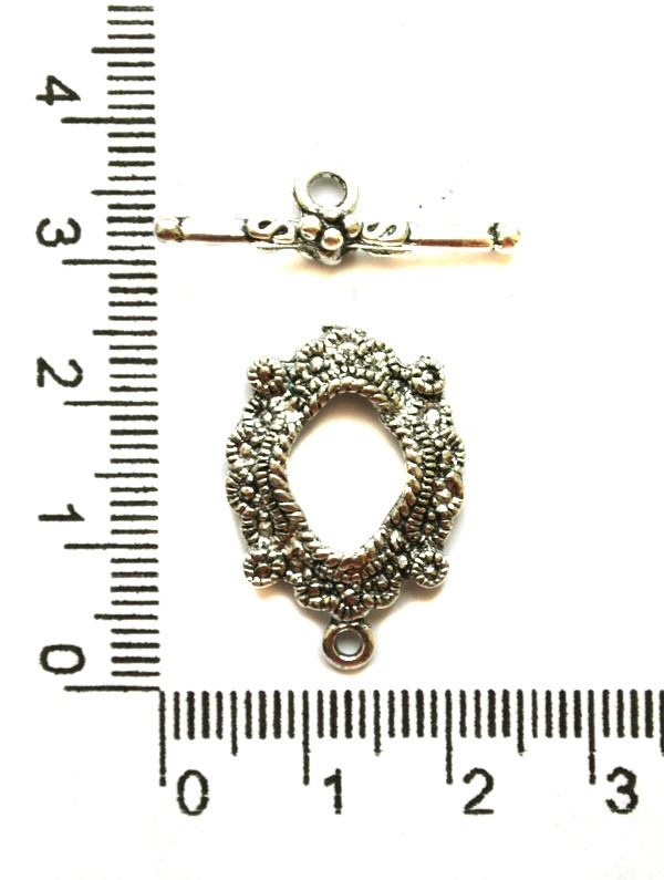 Тоггл "Кружево" серебристый