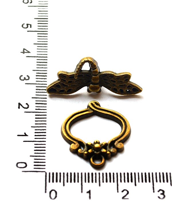 Тоггл "Стрекоза" бронзовый