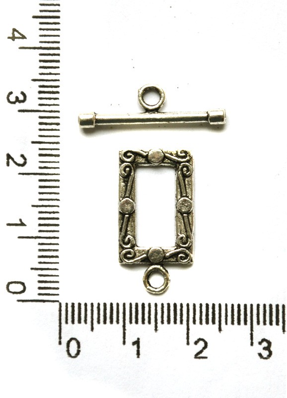 Тоггл "Прямоугольник" серебристый