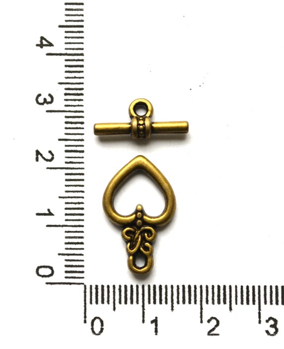 Тоггл "Сердце" бронзовый