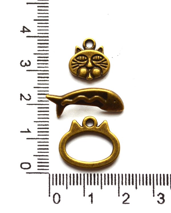 Тоггл "Котик" бронзовый
