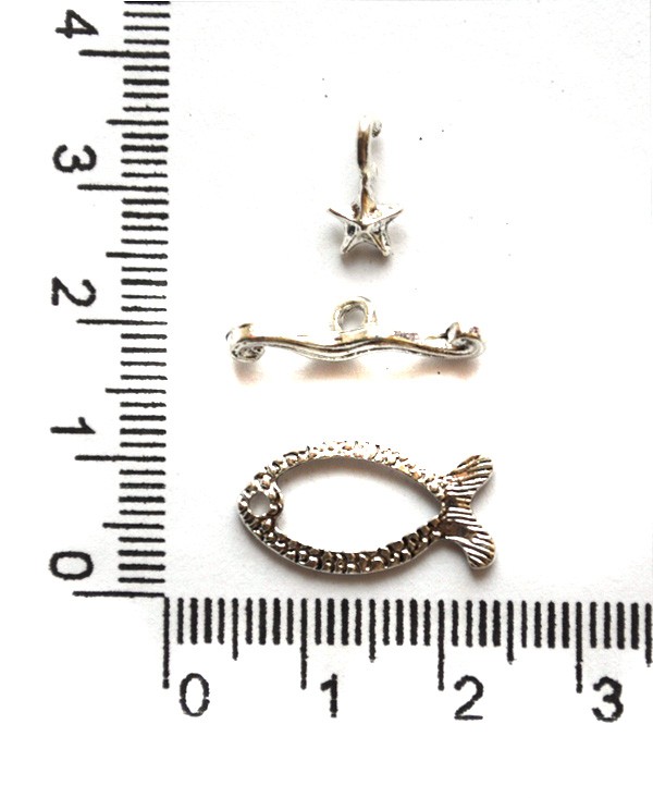 Тоггл "Рыбка" серебристый