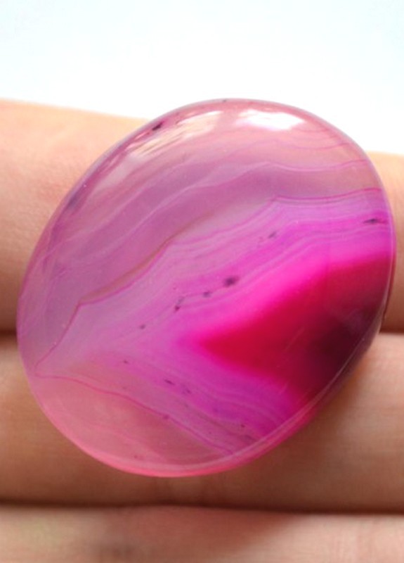 Кабошон из агата, 34x27х7 мм