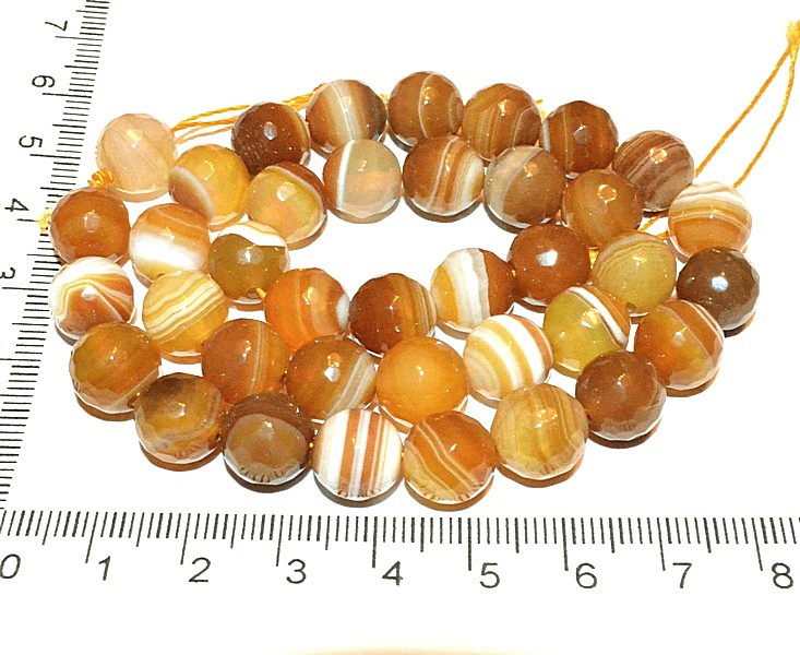 Агат граненый желтый, 10 мм