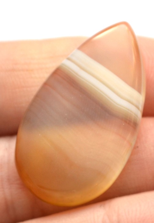 Кабошон из агата, 32x18х4 мм