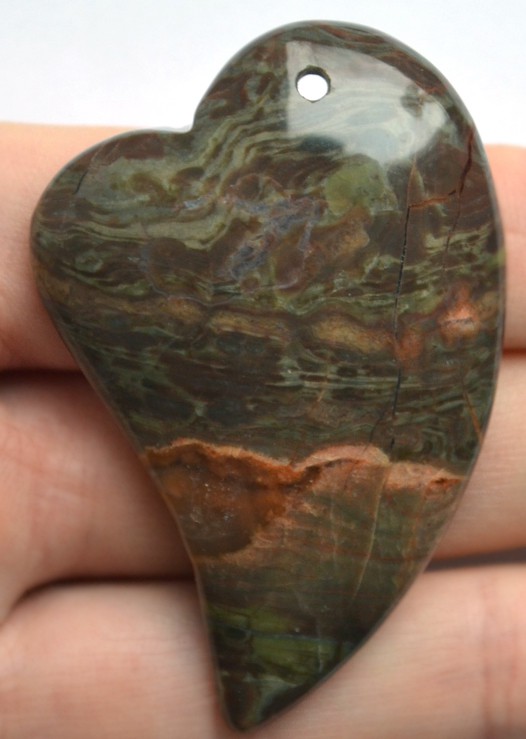 Подвеска из цветочного агата, 56х35х8 мм