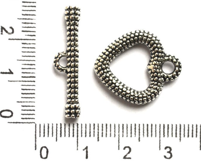 Тоггл "Сердце" серебристый