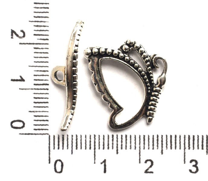 Тоггл "Бабочка" серебристый