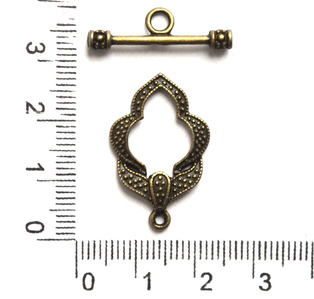 Тоггл "Лист" серебристый