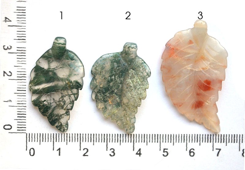 Уценка! Подвеска из мохового агата "Листик"