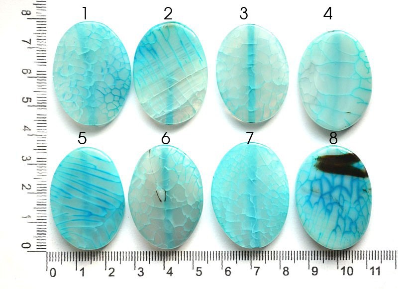 Бусина из голубого агата кракле