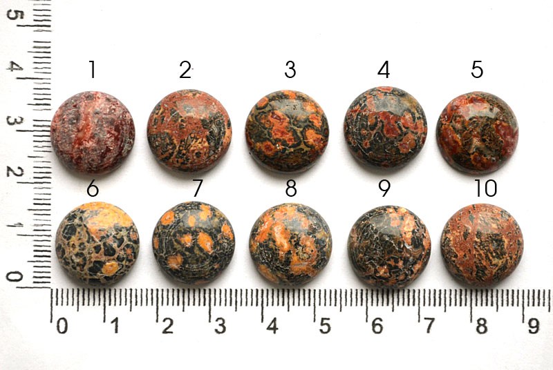 Кабошон из леопардовой яшмы, 16х5 мм