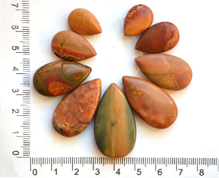 Набор бусин-кабошонов из яшмы Пикассо (П)