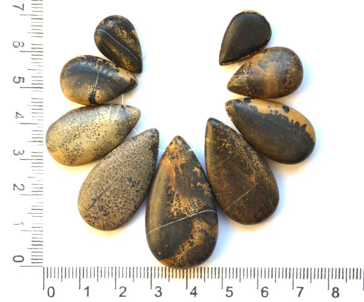 Набор бусин-кабошонов из яшмы Чохуа (Ч)