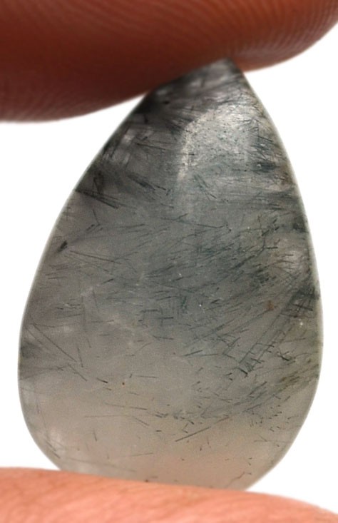 Кабошон из кварца с шерлом №16