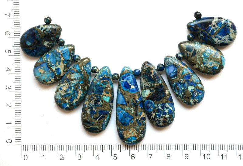 Набор бусин-кабошонов из диккита (СкП)