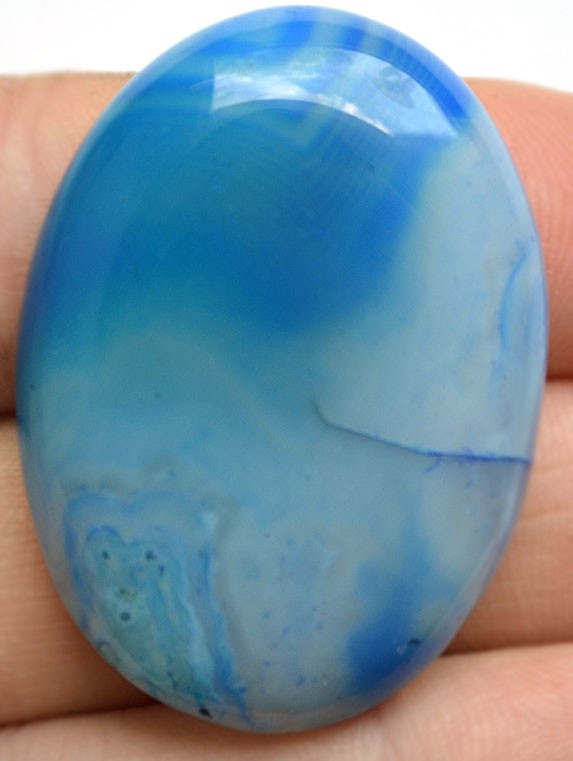 Кабошон из агата, 37x26х7 мм