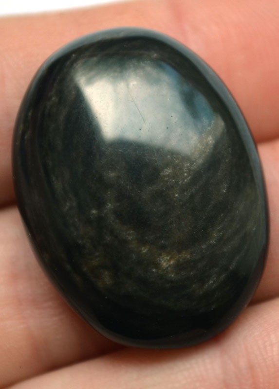 Кабошон из золотого обсидиана №8