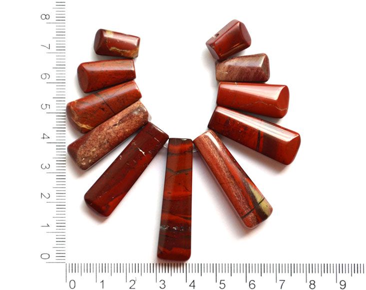 Набор бусин-кабошонов из красной яшмы №2