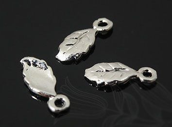 Подвеска Листик мини, родиевое покрытие, Ю.Корея