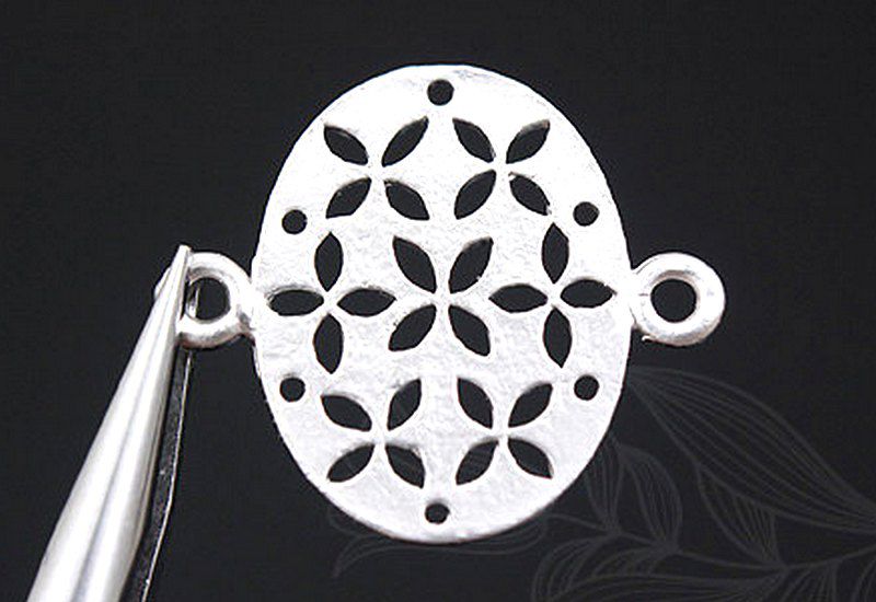 Коннектор Овал, родиевое покрытие, Ю.Корея