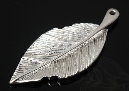 Подвеска Лист, родиевое покрытие, Ю.Корея