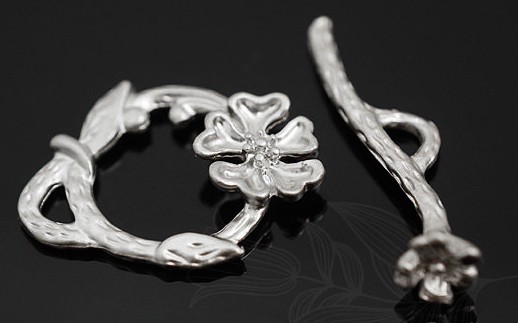 Тоггл "Цветок", родиевое покрытие, Ю.Корея