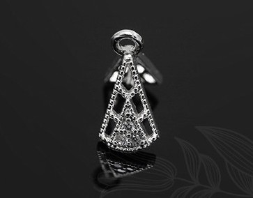 Бейл с фианитом, родиевое покрытие, Ю.Корея