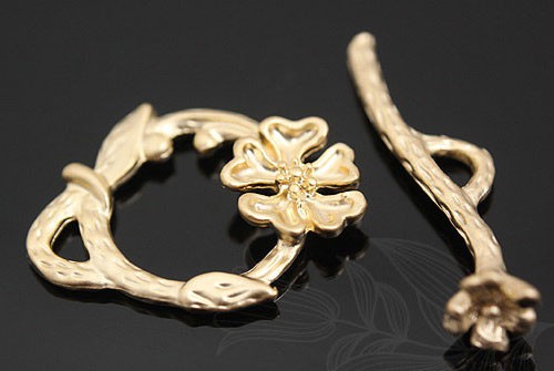 Тоггл "Цветок", позолота, Ю.Корея
