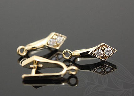 Бейл с фианитами, позолота, Ю.Корея