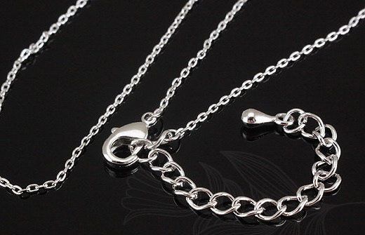 Цепочка якорная + удлинитель, родиевое покрытие, Южная Корея