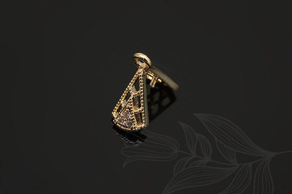 Бейл с фианитом, позолота, Ю.Корея