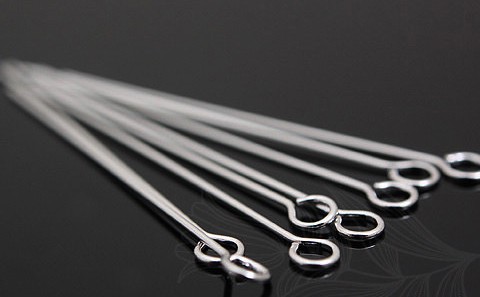 Пины 30 мм с петелькой, родиевое покрытие, Южная Корея