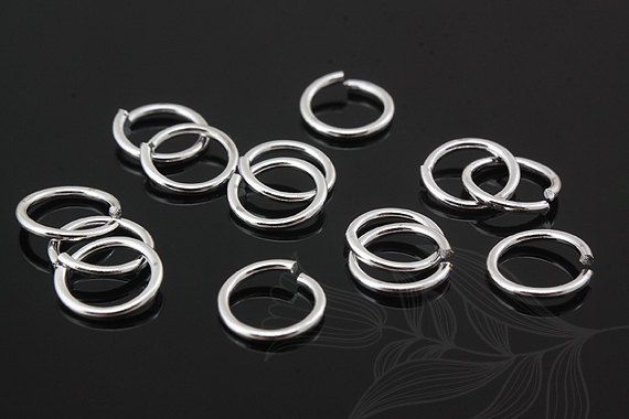 Колечки, 5 мм, родиевое покрытие, Южная Корея