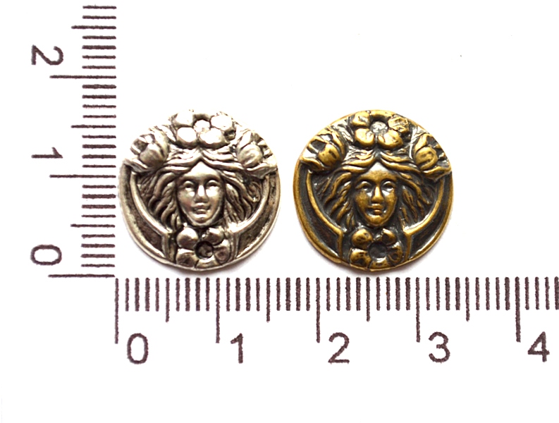 Кабошон Девушка с цветами мини