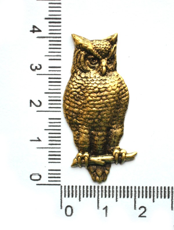 Кабошон-штамп Сова2 антик